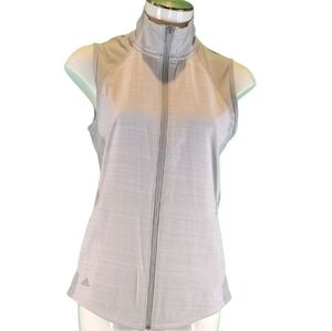 Adidas Women's Gray Sleeveless Zip Tank